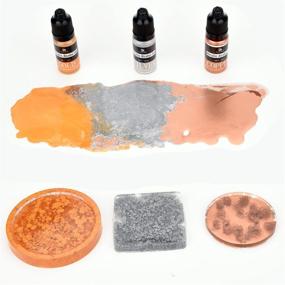 img 1 attached to Vibrant Metallic Alcohol Ink Set: 12 Stunning Metal Colors for Resin Art, Painting, Petri Dish & Tumbler Making - Concentrated Shimmer Alcohol Paint Dye - 10ml Each
