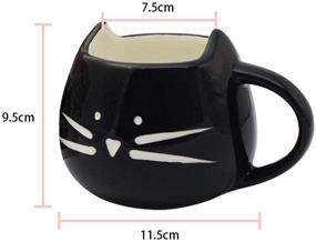 img 1 attached to 2 Pack Funny Cute Cat Ceramic Mug Cup - Best Gift for Christmas and Holidays, Coffee/Tea/Milk, White and Black