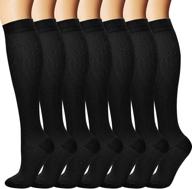 🧦 top-rated compression socks (7 pairs) for optimal support in athletics, running, flight travel - 15-20mmhg for men & women логотип