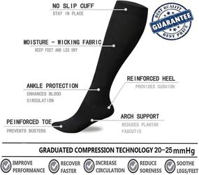 img 2 attached to 🧦 Top-Rated Compression Socks (7 Pairs) for Optimal Support in Athletics, Running, Flight Travel - 15-20mmHg for Men & Women