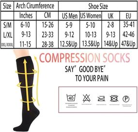 img 3 attached to 🧦 Top-Rated Compression Socks (7 Pairs) for Optimal Support in Athletics, Running, Flight Travel - 15-20mmHg for Men & Women