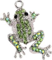 wholesale set of 3 green leap frog charms pendants - creative diy & eco-friendly (mh425) logo