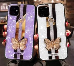 img 1 attached to 💎 Aulzaju Bling Glitter Sparkle Rhinestone Butterfly Diamond Case for iPhone 12 Pro Max - Stylish, Cute, Fashionable, and Protective Cover for Girls and Women