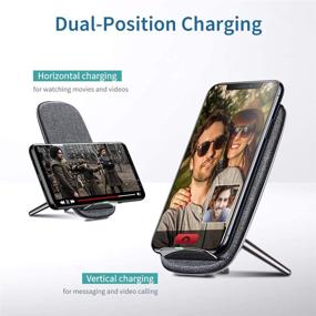 img 2 attached to 🔌 ESR Lounge Stand Wireless Charger | Qi-Certified Fast Charging Stand | Textured Fabric Design for iPhone SE/11/11 Pro/11 Pro Max/XS, Galaxy S20/S20+/S20 Ultra/Note10, Pixel 3/4 | No AC Adapter Included