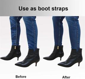 img 1 attached to 👖 Boncas Enhanced Elastic Boot Clips Boot Straps Pant Clips Stirrups Leg Straps | Keep Pants Neat and Tucked