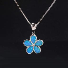 img 1 attached to Stunning CiNily Opal Leaf/Flower Pendant Silver Plated Necklace: Ideal Women's Jewelry Gift