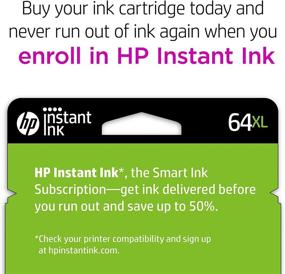 img 1 attached to 🖨️ Original HP 64XL Black Ink Cartridge for HP ENVY Photo 6200, 7100, 7800 Series - High-Yield & Instant Ink Eligible (N9J92AN)