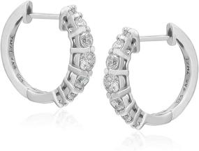 img 3 attached to Stylish Sterling Silver Minimalist Ear Cuff Earrings - CZ Hoop Studs for Women & Girls