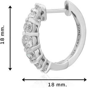 img 1 attached to Stylish Sterling Silver Minimalist Ear Cuff Earrings - CZ Hoop Studs for Women & Girls