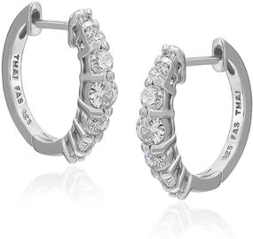 img 4 attached to Stylish Sterling Silver Minimalist Ear Cuff Earrings - CZ Hoop Studs for Women & Girls