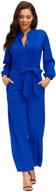 👗 ophestin womens long sleeve wide leg jumpsuit with belt - ideal for work and stylish rompers logo