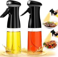 🍶 2pack set oil sprayer for cooking: versatile olive oil and vinegar dispenser spray - food grade pet plastic bottle - ideal for air fryer, bbq, salad, baking - 7oz/200ml in black logo