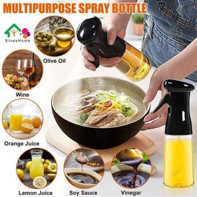 img 2 attached to 🍶 2Pack Set Oil Sprayer for Cooking: Versatile Olive Oil and Vinegar Dispenser Spray - Food Grade PET Plastic Bottle - Ideal for Air Fryer, BBQ, Salad, Baking - 7oz/200ml in Black