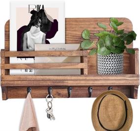 img 4 attached to 📦 Rustic Wood Wall Organizer: Mail Holder, Key Hooks, and Floating Shelf – Perfect for Entryways, Bedrooms, Living Rooms, and Kitchens!