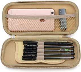 img 1 attached to 🖊️ Durable Golden PC Hard Shell Pencil Case for Executive Fountain Pen, Ballpoint Pen, Stylus Touch Pen: KAYOND's Stationery Solution with Zipper