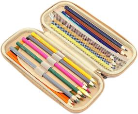 img 3 attached to 🖊️ Durable Golden PC Hard Shell Pencil Case for Executive Fountain Pen, Ballpoint Pen, Stylus Touch Pen: KAYOND's Stationery Solution with Zipper