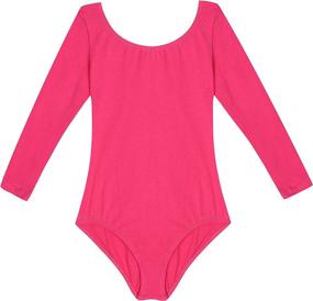 img 1 attached to 👧 DANSHOW Girls Team Basic Long Sleeve Leotard with Skirt: Kid Dance Ballet Tutu Dress for Style and Comfort