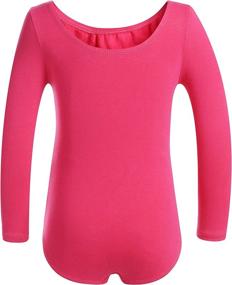 img 2 attached to 👧 DANSHOW Girls Team Basic Long Sleeve Leotard with Skirt: Kid Dance Ballet Tutu Dress for Style and Comfort