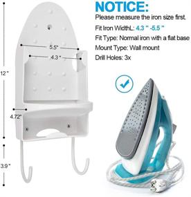 img 2 attached to 🔌 Wall Mount Iron Hanger for Max 5 inch Width Ironing Boards - Electric Iron Holder and Household Bathroom Shelf