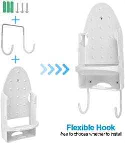 img 1 attached to 🔌 Wall Mount Iron Hanger for Max 5 inch Width Ironing Boards - Electric Iron Holder and Household Bathroom Shelf