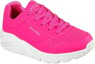 👟 skechers unisex children's white/pink sneaker logo