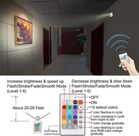 img 2 attached to 🖼️ LUXSWAY Rechargeable Wireless Spotlights for Art Display - Dimmable Picture Accent Lights with 330° Rotatable Head, Ideal for Paintings, Picture Frames, Dart Boards, Posters, and More