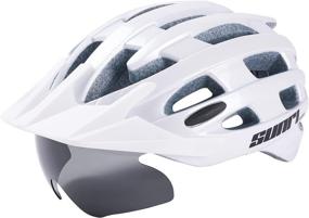 img 4 attached to SUNRIMOON Adult Bike Helmet - Men Women Mountain Bicycle Helmet with Sun Visor & Magnetic Goggles - Road Cycling Helmet - Adjustable Size L