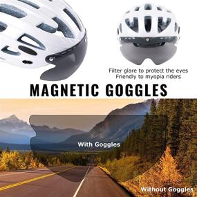 img 1 attached to SUNRIMOON Adult Bike Helmet - Men Women Mountain Bicycle Helmet with Sun Visor & Magnetic Goggles - Road Cycling Helmet - Adjustable Size L