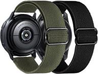 2pack ahxll nylon bands: compatible with samsung galaxy watch active 2/3, stretchy sport loop wristband - 44mm/40mm/41mm/42mm logo