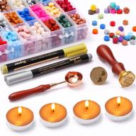 🔥 wax seal stamp kit: yuwanting 760pcs complete set for craft with sealing wax beads, stamps, candles, melting spoon, and decor pen logo