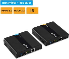 img 2 attached to 🔌 Набор gofanco HDMI Extender Over IP Ethernet - От 1 до многих или через один кабель Cat6 с дистанционным управлением IR - До 395 футов (120 м) UHD 4K @ 60 Гц (HDBitT4Kv2)