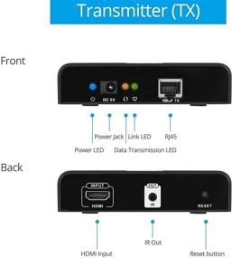 img 1 attached to 🔌 Набор gofanco HDMI Extender Over IP Ethernet - От 1 до многих или через один кабель Cat6 с дистанционным управлением IR - До 395 футов (120 м) UHD 4K @ 60 Гц (HDBitT4Kv2)