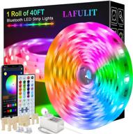 40ft led strip lights with app and remote control - music sync, color changing, diy mode - smd 5050 rgb flexible led lights for bedroom, kitchen, bar, party - festival home decoration diy логотип