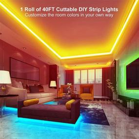 img 2 attached to 40ft LED Strip Lights with App and Remote Control - Music Sync, Color Changing, DIY Mode - SMD 5050 RGB Flexible LED Lights for Bedroom, Kitchen, Bar, Party - Festival Home Decoration DIY