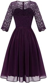 img 2 attached to 🌸 BeryLove Vintage Floral Lace Long Sleeve Scoop Neck Swing Dress for Women - Ideal for Cocktail Parties