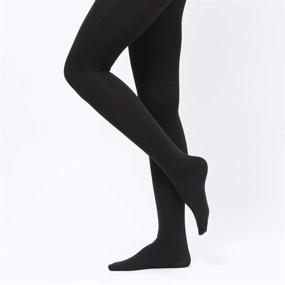img 2 attached to LASETA Winter Tights Fleece Opaque Girls' Clothing and Socks & Tights