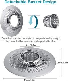 img 3 attached to 💇 Efficient Hair Catching Solution: MFTEK Stainless Steel Drain Hair Catcher for Shower and Sink