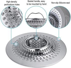 img 2 attached to 💇 Efficient Hair Catching Solution: MFTEK Stainless Steel Drain Hair Catcher for Shower and Sink