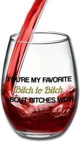 img 3 attached to 🍷 Top Choice Companion for Venting About Others: Hilarious BFF Birthday Gift Idea, Girls' Bachelorette Party Presents, Ideal Best Friend Gift for Women; 15 oz Stemless Wine Glass, Dishwasher Safe