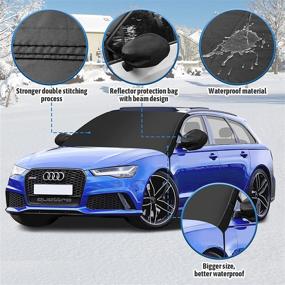 img 2 attached to ❄️ Premium Waterproof Windshield Snow Cover with Mirror Protectors - Ideal for Cars, SUVs, and Trucks - Thicker and Larger Ice & Snow Wiper Protector