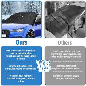 img 3 attached to ❄️ Premium Waterproof Windshield Snow Cover with Mirror Protectors - Ideal for Cars, SUVs, and Trucks - Thicker and Larger Ice & Snow Wiper Protector