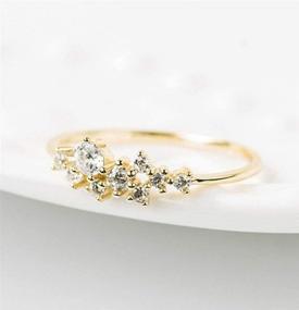 img 1 attached to 💍 Stylish 18k Gold Filled Rings for Teen Girls - Clear Studded Eternity Wedding Ring, Stackable Diamond Rings for Women - Fashionable Jewelry for Engagement and Everyday Wear (Size 6)