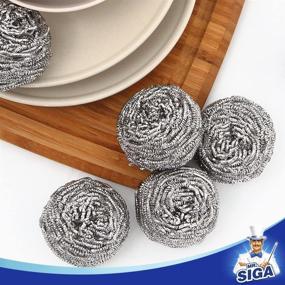 img 2 attached to High-Quality MR.SIGA Stainless Steel Scourer, 🧽 Pack of 6, 30g: Ultimate Cleaning Companion