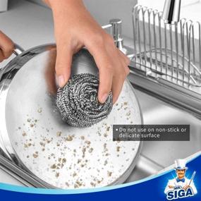 img 1 attached to High-Quality MR.SIGA Stainless Steel Scourer, 🧽 Pack of 6, 30g: Ultimate Cleaning Companion