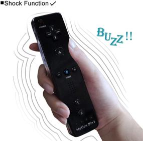 img 1 attached to Black Wii Nunchuck Remote Controller with Motion Plus for Wii and Wii U Console, Shock Function Wii Remote Controller