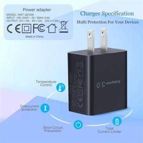 img 1 attached to 🔌 Okray 3-Pack Quick Charging 3.0 Wall Charger: 18W QC Fast Charging USB Adapter for iPhone 12, Samsung Galaxy S20/S10, 10W Wireless Charger, Pad, Tablets - Black (Pack of 3)