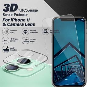 img 3 attached to Защитное стекло премиум-класса HD Clear Tempered Glass для экрана и камеры iPhone 11 от BIGFACE - [2 + 2 шт], степень твердости 9H, HD-качество изображения, защита от царапин, точность 3D-изгиба, без пузырей