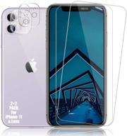 защитное стекло премиум-класса hd clear tempered glass для экрана и камеры iphone 11 от bigface - [2 + 2 шт], степень твердости 9h, hd-качество изображения, защита от царапин, точность 3d-изгиба, без пузырей логотип