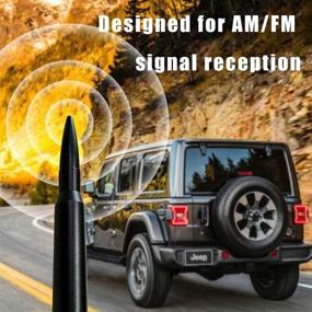 img 1 attached to 🚀 Premium Cartaoo Bullet Antenna for Jeep Wrangler JK JL & Gladiator Rubicon Sahara (2007-2021): Stubby AM/FM Radio Replacement and Stylish Accessory