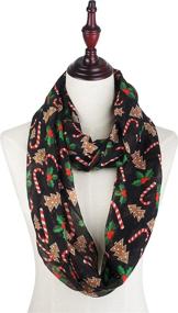 img 2 attached to Festive and Stylish: VIVIAN VINCENT Infinity Christmas CandyCane Women's Accessories for Scarves & Wraps